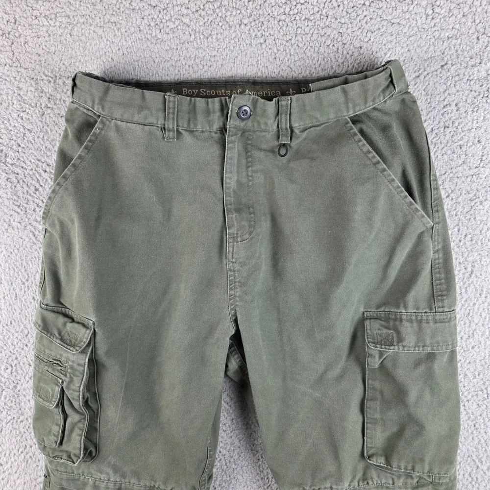 Boy Scouts Pants Youth 34 Green Cargo Convertible‎ Uniform Pant Hemmed 31x23